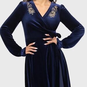 Killstar Perculum wrap dress in blue sizse large NWT whimsygoth alt